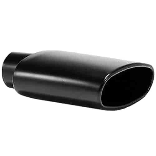 Jones Exhaust JST081K Black Stainless Steel Exhaust Tip Rolled Oval