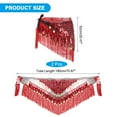 thumbnail image 2 of Uxcell Women's Belly Dance Hip Scarf with Sequins Triangle Wrap Skirts Waist Chain for Party Costume Performance Red, 2 of 7