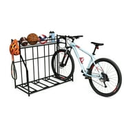 BirdRock Home 4-Bike Stand Rack with Storage - Black