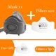 thumbnail image 1 of Half Face Dust Mask With Filters Reusable Dust Proof Respirator Rubber For DIY Polishing Work Safety Tool Daily Haze Protection Gong Bohan LED, 1 of 2