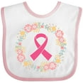 thumbnail image 3 of Inktastic Breast Cancer Pink Ribbon Awareness Wreath Girls Baby Bib, 3 of 4