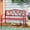 Red, variant on Alpha Joy 50" Outdoor Bench Metal Patio Garden Bench Slatted Seat for Lawn, Park, Porch, Backyard, Deck- Bronze