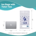 thumbnail image 3 of Pack of 1000 Ice Bags with Twist Ties 11 x 20. Printed Bags Ice Bags with Write on Block 11x20. Capacity 8 lbs. Food Grade Safe Plastic Ice Bags. Cool Penguin Design., 3 of 5