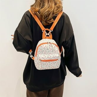 Justice Girls' Floral Mini Backpack with Chain Detail and Pom