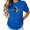 blue-1, variant on Women's Gray Crescent Moon Simple Sans Serif Copy Moon Celestial Graphic Short Sleeve T-shirt Relaxed Fit