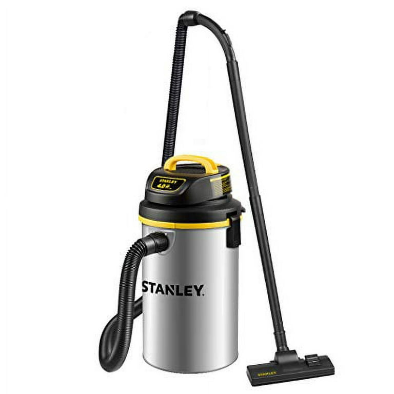  Stanley Wet/Dry Vacuum, 5 Gallon, 4 Horsepower, Stainless Steel  Tank - Silver+yellow+black - SL18130 : Industrial & Scientific