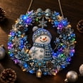 thumbnail image 2 of DIY Christmas Wreath Kit with LED Lights, Light-Up Pearl Painting Kit, Diamond Art Wreath for Adults, Beaded Christmas Wreath Ornament for Door & Wall, 9.45" × 9.45", Akmoler, 2 of 5
