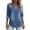 Blue-03, variant on Women's Casual Chambray V Neck Tunic Shirt, Rolled 3/4 Sleeve Side Slit Denim Blouse Work & Daily Wear