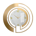 thumbnail image 6 of 24 inch Luxury Gold & White Metal Wall Clock - Marble Pattern Silent Quartz Clock, Modern Art Hollow Large Size Decorative Wall Clock for Living Room / Bedroom (No Battery), 6 of 10