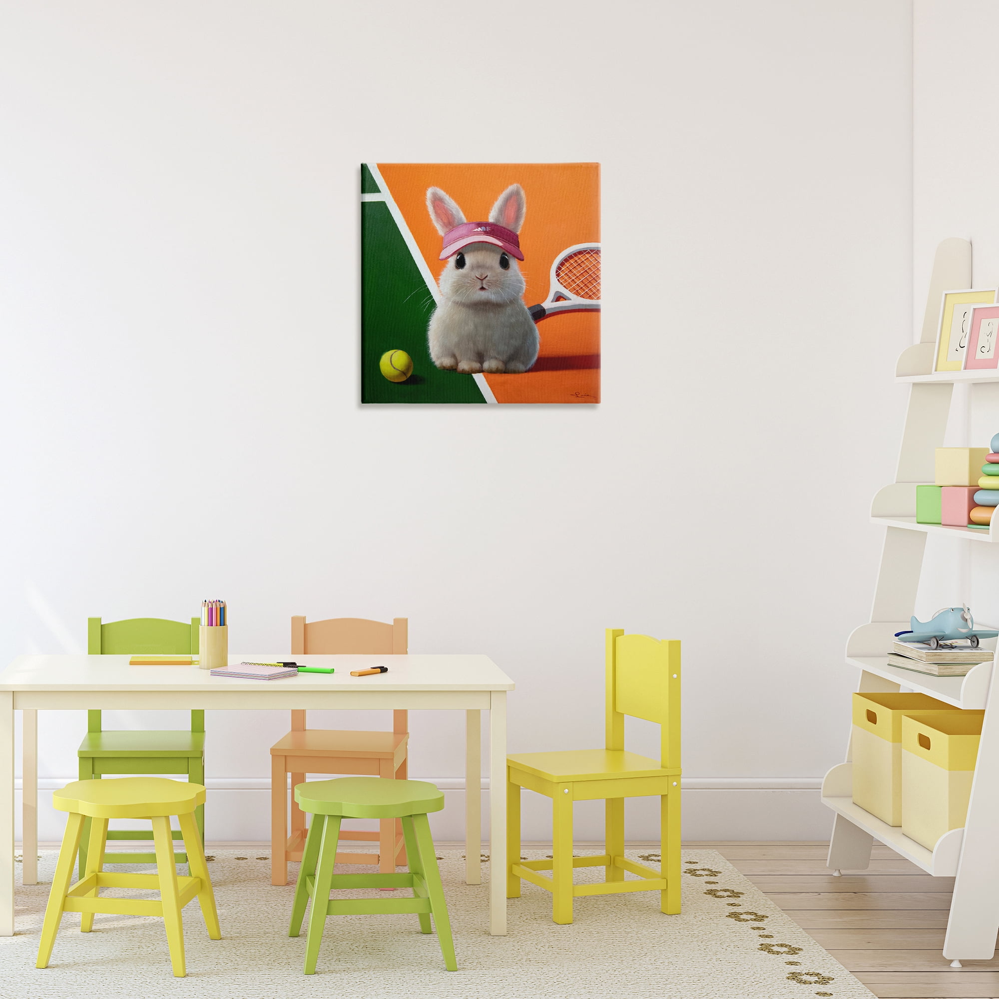 Stupell Industries Match Ready Tennis Bunny Canvas Wall Art, design by Lucia Heffernan