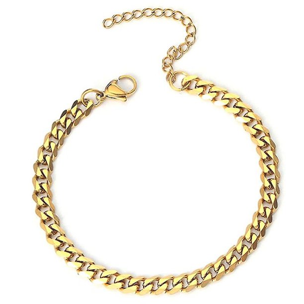 5mm Pulsera cubana de viento frío, pulsera ancha de estilo coreano masculino, pulsera Punk de moda