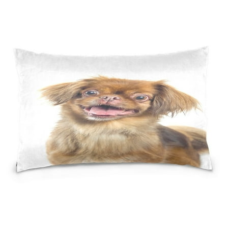 Pekingese Pillow - POPCreation Pekingese Throw Pillow Case Vintage Cushion Cover 20x30 inches