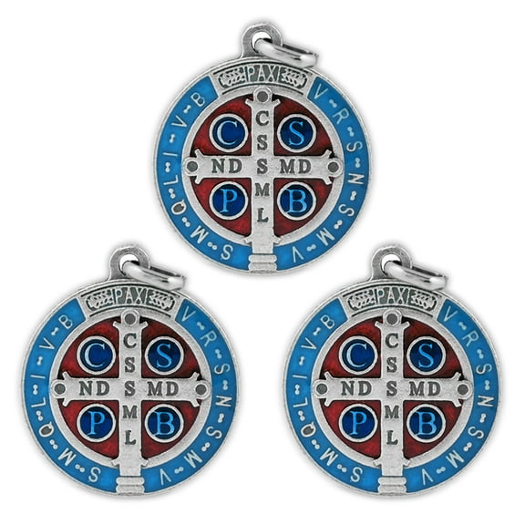 1.25" St. Benedict Medal with Enamel Inlays (3-Pack)
