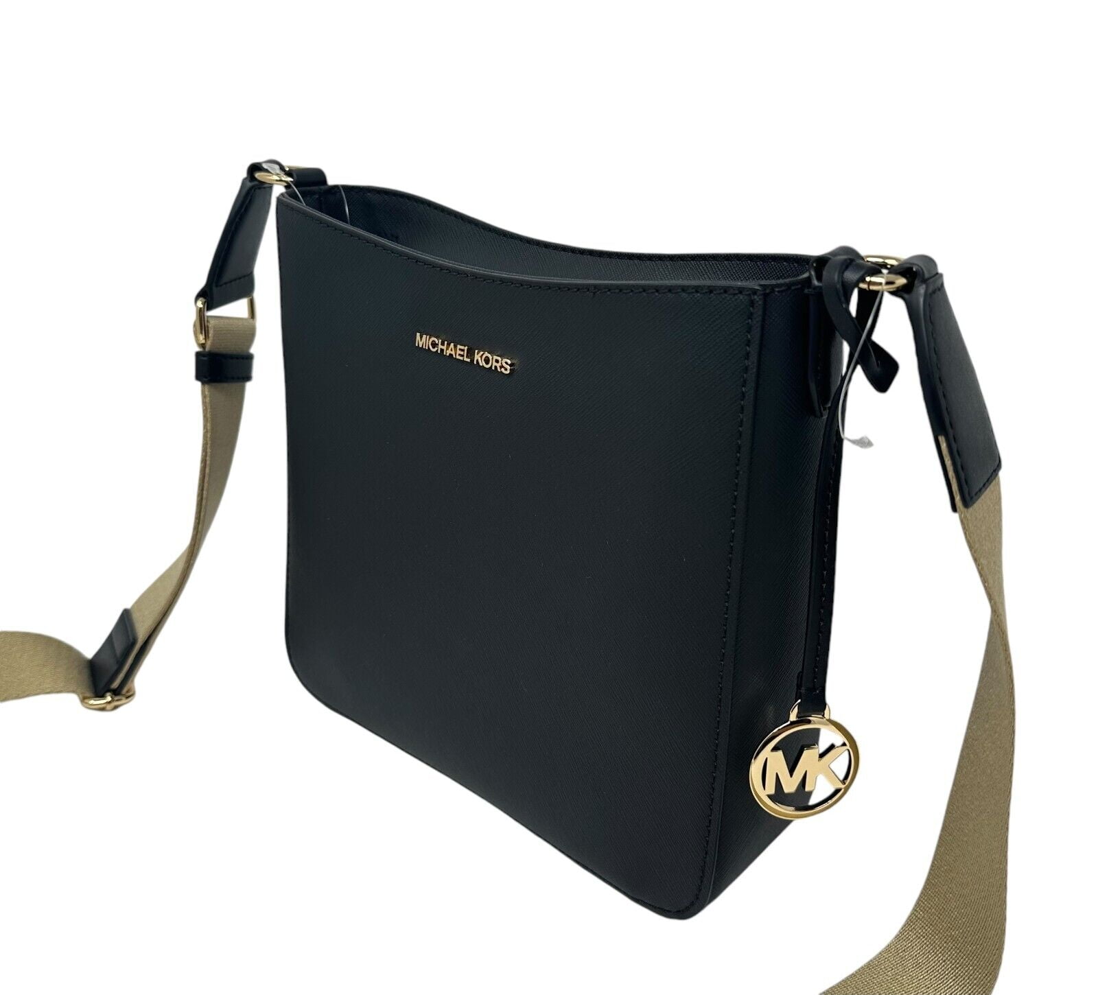 Michael Kors Women’s Leather Crossbody Messenger Bag, Black