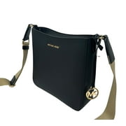 Michael Kors Women’s Leather Crossbody Messenger Bag, Black