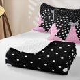 thumbnail image 4 of spefrowx Retro Polka Dot Bow Print Twin Quilt Set for Teens, Black Pink Gem Heart Twin Coverlet Set, 2 Pieces, 4 of 7