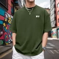 thumbnail image 2 of Mens T Shirts Casual Stylish Summer Short/long Sleeve Big and Tall Athletic Performance T Shirts Comfy Solid Color Crew Neck Summer Casual Beach Basic T Shirts, 2 of 5