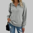 thumbnail image 5 of Diufon Womens Quarter Zip Pullover Casual Long Sleeve Shirts Half Zip Sweatshirts with Pockets Fall Fashion Clothes, 5 of 9