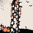 thumbnail image 6 of FASHOFT 2 Piece Halloween Pajamas for Women Set Soft Long Sleeve Button Down Sleepwear Top and PJ Pants Loungewear Set Black L, 6 of 7