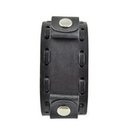 Nemesis Wide Weaving Black Leather Band