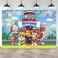 thumbnail image 4 of Fondo de fotografía para fiesta de cumpleaños de Paw Patrol, decoración para el primer baby shower de niños, pancarta con foto de cachorro, 4 of 5