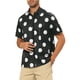 thumbnail image 4 of Camisa de playa de polka dots impresa para hombres INSPIRE CHIC, con botones, de manga corta, casual XL Negro, 4 of 6