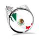 thumbnail image 1 of Rojo Verde Mexico mapa emblema águila come serpiente Anillo de compromiso de boda de amor ajustable Unbranded M, 1 of 3