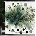 thumbnail image 3 of Ambesonne Dark Green Shower Curtain, Geometric Branches Art, 69"Wx70"L, Pale Reseda Green, 3 of 4