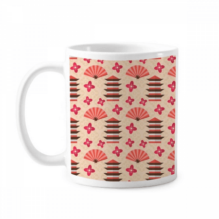 

Japan Temple Tower Fan Sakura Mug Pottery Cerac Coffee Porcelain Cup Tableware
