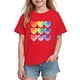 thumbnail image 2 of Blusas y camisas de manga corta con cuello redondo para niños y niñas, camisetas gráficas de manga corta, blusas con estampados bonitos para la temporada escolar., 2 of 9