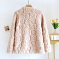 thumbnail image 2 of APEXFWDT Women’s Fleece Bed Jacket Button Down Color Block House Coat Sleeping Bed Jackets with Pockets, 2 of 8