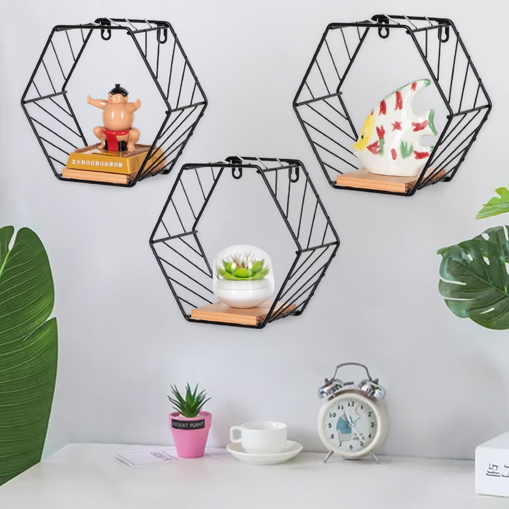 Topcobe 8" Wall Shelves and Ledges, 6Sided Wall Storage Shelves