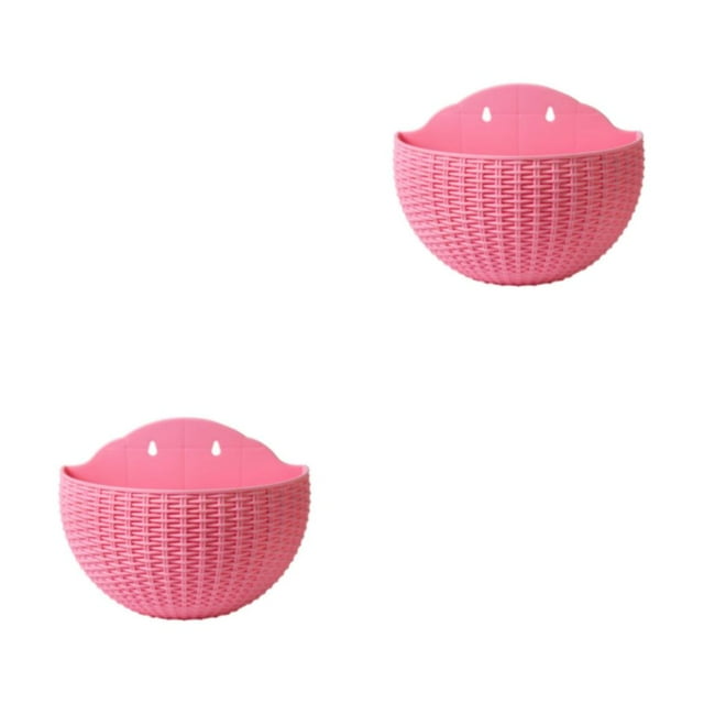 Maytalsory Wall Plastic Pot For Easy Installation And Wide Usage ABS Plastic Flowerpot Flower Pot Widely Used Drainage Pink 2Set