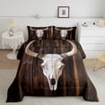 thumbnail image 1 of YST Hunting Deer Twin Size Comforter Set,Exotic Deer Skull Bedding Set,Rustic Farmhouse Style Quilt Set,Country Old Barn Door Down Comforter Soft Breathable Farmhouse Bed Set,Brown White, 1 of 5