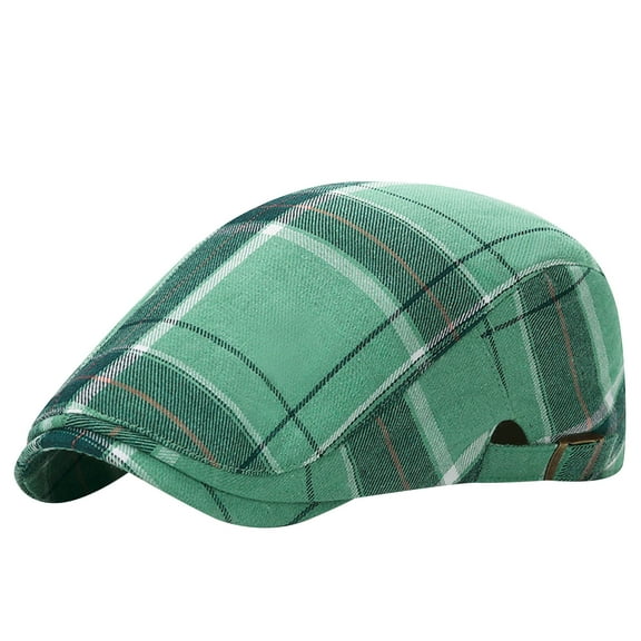 ZQUUVOU Newsboy Hats For Men Plaid Flat Irish Cabbie Ivy Gatsby Newsboy Driving Hat Hunting Cap Winter Hat A-Green