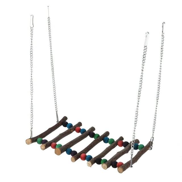 Pet Swing Suspension Bridge, Interesting Easy To Install Multicolored Pet Chewing Toy Durable Safe With Hanging Chain For Double Beads Seventh Order