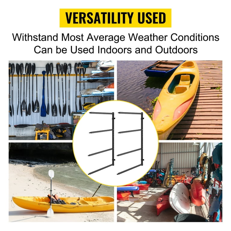 VEVOR Kayak Storage Kayak Wall Rack, Heavy-duty Kayak Hooks,400 LBS  Load-Bearing Capacity Kayak Hanger for Indoor Use, 100 LBS Per Layer Paddle  Board Rack, 4 Layers Kayak Storage Rack for 4 Canoes 