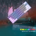 thumbnail image 6 of MageGee Mini 60% Gaming Keyboard, RGB Backlit 61 Key Ultra-Compact Keyboard, TS91 Ergonomic Waterproof Mechanical Feeling Office Computer Keyboard for PC, MAC, PS4, Xbox ONE Gamer(Violet), 6 of 7