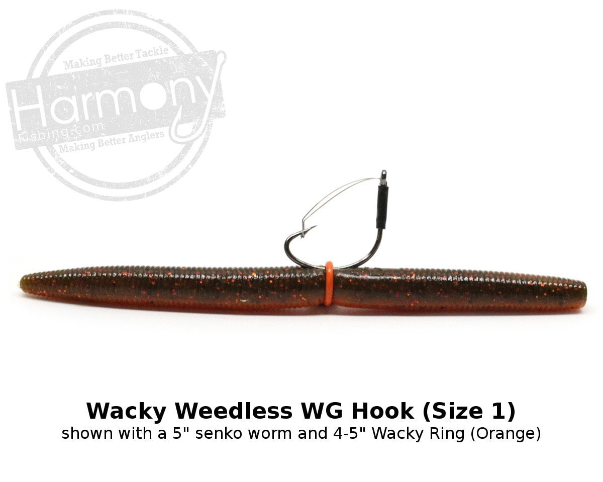 Harmony Fishing - Razor Series Wacky Weedless WG Hooks (Size 1/0 (10 Pack))  