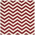 thumbnail image 6 of SAFAVIEH Chatham Jake Zigzag Stripes Wool Area Rug, Red/Ivory, 6' x 9', 6 of 9