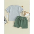 thumbnail image 4 of Bslissey Toddler Baby Boys Shorts Sets Short Sleeve Pocket T-shirt with Solid Drawstring Shorts 2Pcs Outfits Infant Casual Summer Clothes 6M 12M 18M 24M 3T, 4 of 9