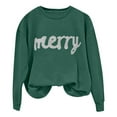 thumbnail image 4 of Chandails d'Hiver Grande Taille pour Femmes Chandail à Capuche Décontracté Imprimé de Noël Col Rond Manches Longues Vert TG, 4 of 6