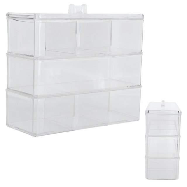 Organizador de cosméticos ANGGREK Caja de almacenamiento de maquillaje transparente