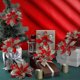 thumbnail image 4 of 24 piezas de flores de Pascua con purpurina navideña, flores artificiales de Navidad de 5,5 pulgadas, 4 of 4