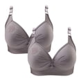 thumbnail image 1 of Timegard Wireless Bras for Women 2pc Ruched Full Support Adjustable Strap Comfy Daily Seniors Bras, 1 of 6