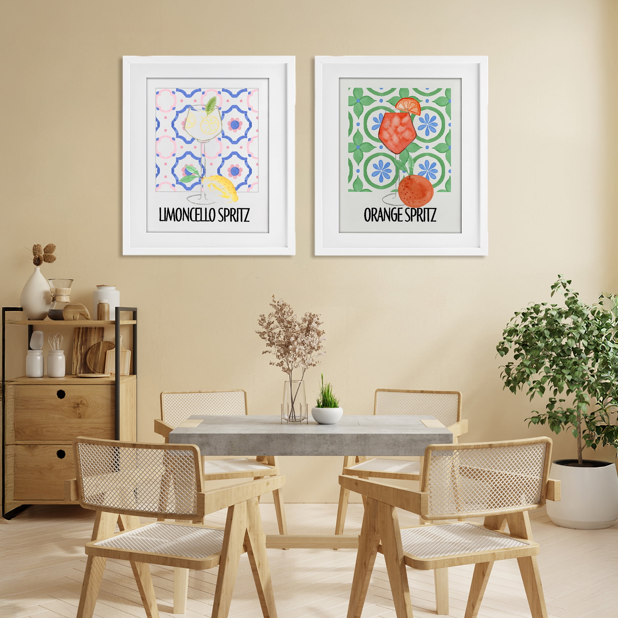 Stupell Industries Citrus Spritz On My Mind 2 Piece White Framed Print Under Glass Set, design by Nina Jacobs