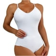 thumbnail image 3 of Elainilye Fashion Womens Swimsuits One Piece Sexy Solid Color Swimwear High Waist Swimwear Bathing Suit,White, 3 of 7