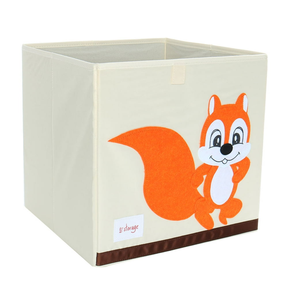 Foldable Toys Storage Bins Cartoon Cardboard Fabric Cubes 13x13x13