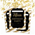 thumbnail image 2 of Darling Souvenir Black Birthday Invitation Card Printable Elegant Fill or Write In Blank Party Invites 28 Pcs 5 x 7 Inches, 2 of 5
