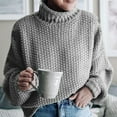 thumbnail image 5 of IROINNID Reduced Womens Sweater Knit Round Neckline Pullover Sweater Solid Color Comfy Mid-Length Long Sleeve Tops Knitting Sweater, 5 of 7